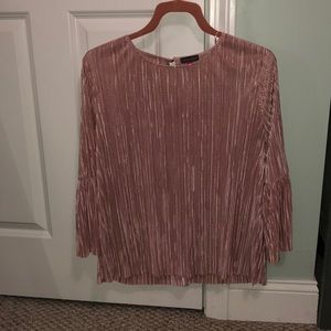Cute Cringed Pink Blouse with Angel Sleeves